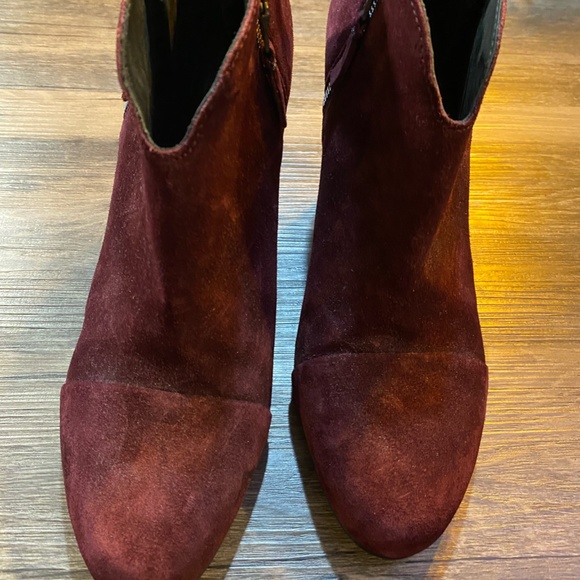 Rag & Bone Burgundy Suede Margot Booties - Picture 2 of 8